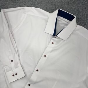 State and Liberty Shirt Mens 3XL White Athletic Fit Performance Stretch Comfort